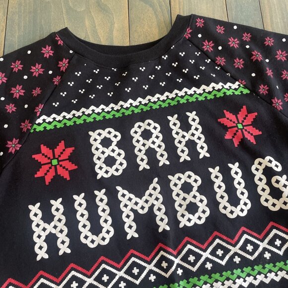 FREEZE Bah Humbug Scrooge Christmas Ugly Sweater Sweatshirt - Men’s Small (XM1) - Picture 2 of 7